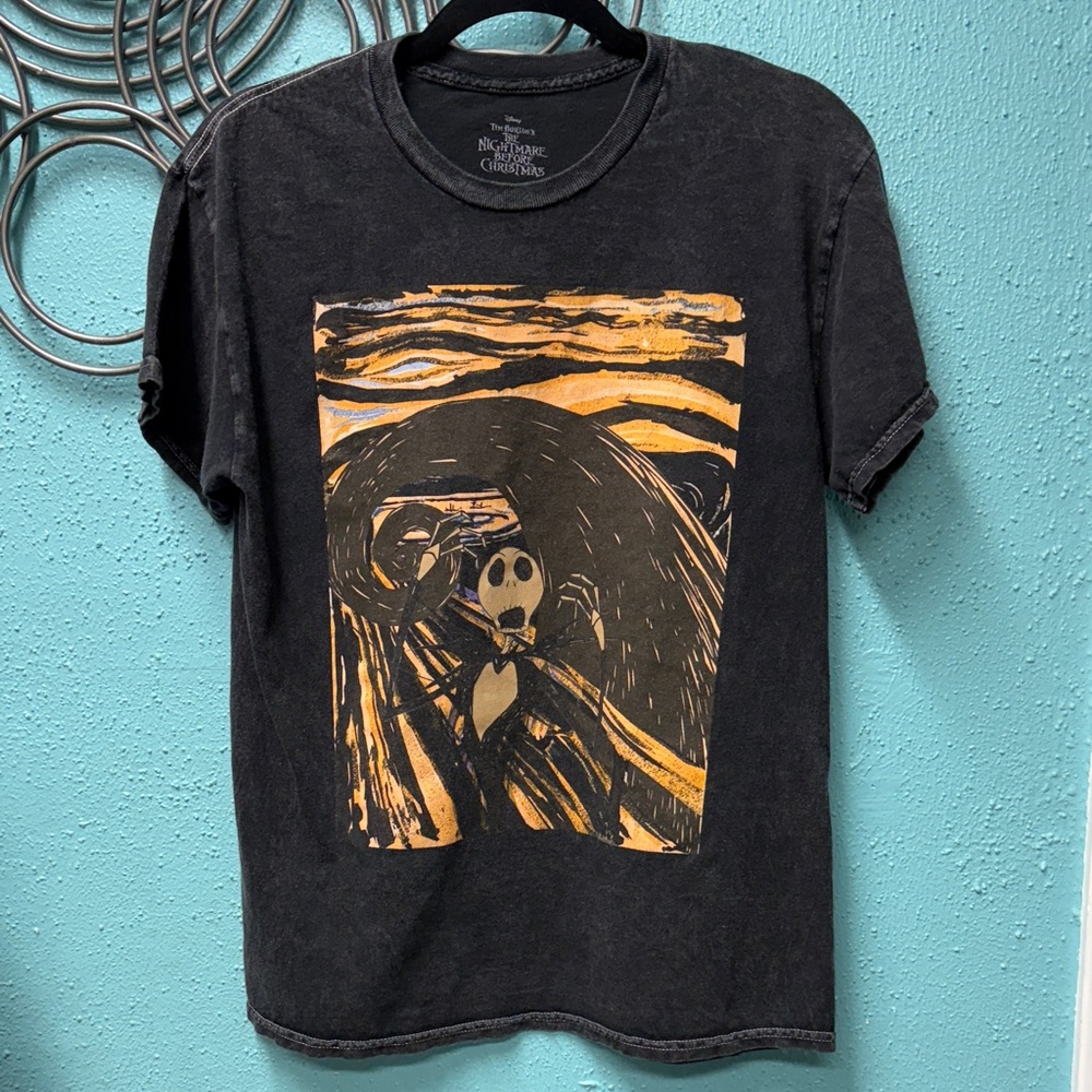 Nightmare Before Christmas Black and Orange Graphic Tee